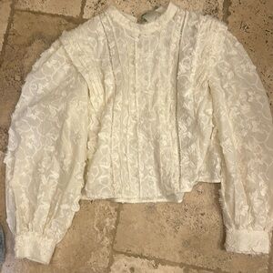 Farm rio star 3d embroidered blouse